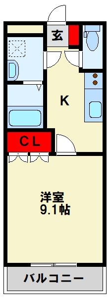 エトワールシャトー海老津 106号室 間取り