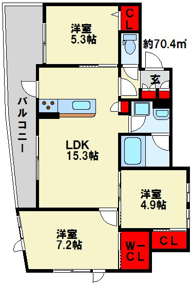ヴェールヴァン田町 間取り