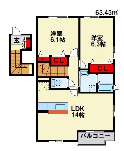 タウンコート学研台 間取り