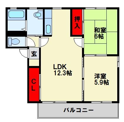 フォーレス元町 B棟 102号室 間取り