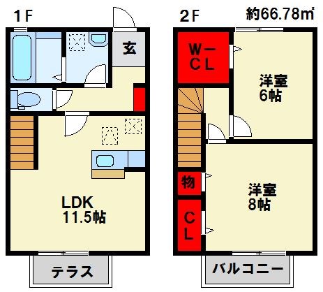 グロワール1番館 102号室 間取り