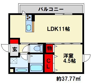 Polonia Matsubara B棟 101号室 間取り
