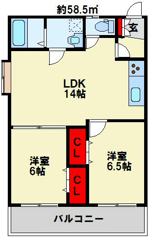 ナーセリー木町 104号室 間取り