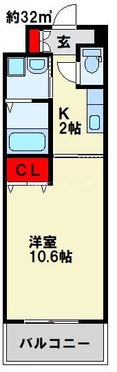 セトル.イン鳳 201号室 間取り