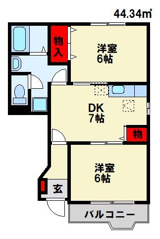 ラフィネ瑞穂 103号室 間取り