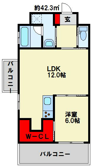 フェリーチェ中井けやき通り 101号室 間取り