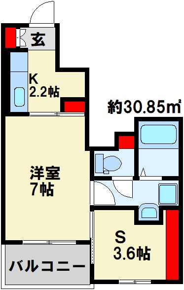 ルミナス 103号室 間取り