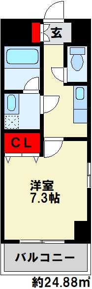 U-Basic reef 三萩野 206号室 間取り