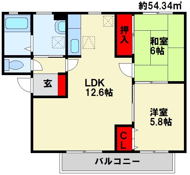 プレステージ華里Ⅱ 間取り図