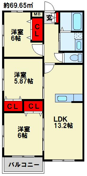 ブランボヌール小倉 間取り