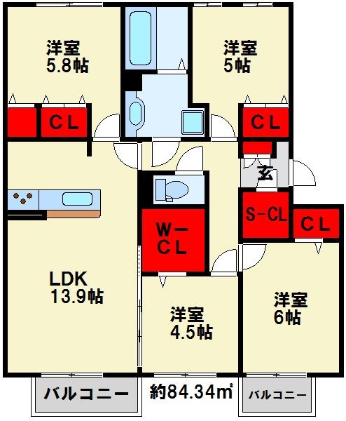 ドリームテュア/クレールシャト　ドリーム 302号室 間取り