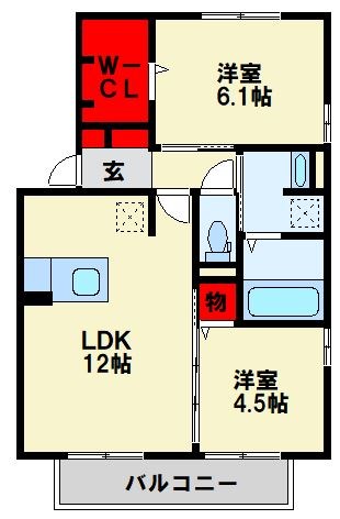 ヴィルヌーブ中間 South 間取り