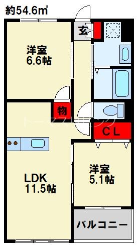 ファミール小倉北 202号室 間取り