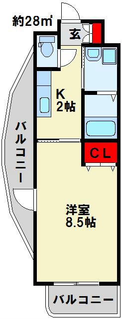 セトル.イン鳳 312号室 間取り