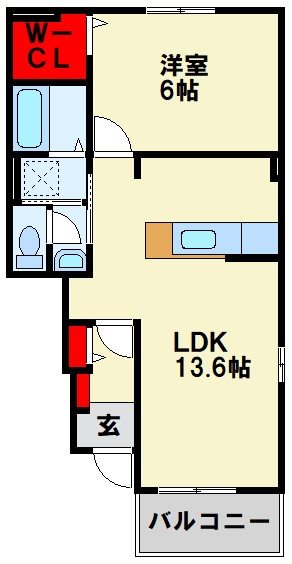 サングレイス B棟 間取り図