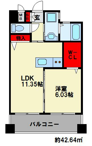 サンシャイン熊本 402号室 間取り