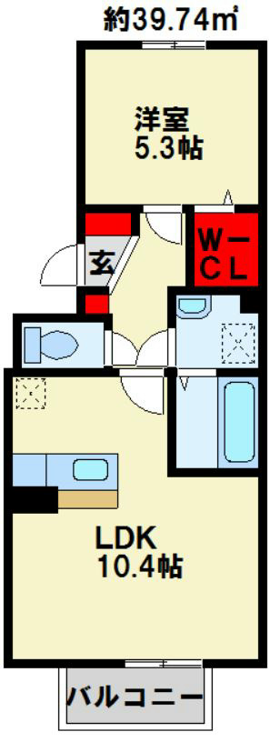クラポンテMⅢ 202号室 間取り