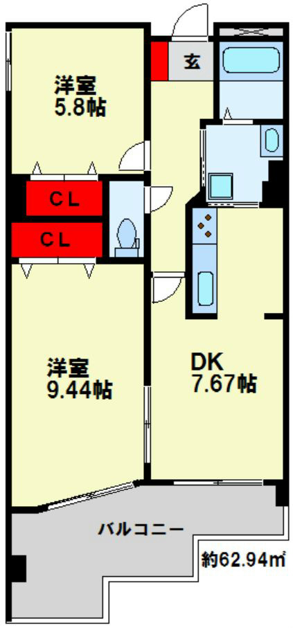 ピュアライフ砂津 304号室 間取り