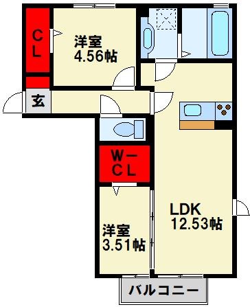 クレール塚の原 C棟 間取り図