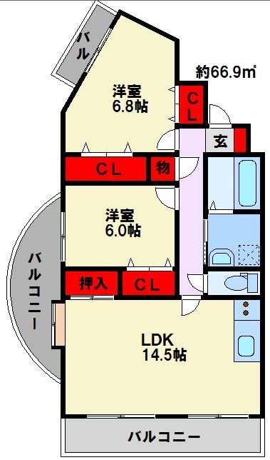 ガーデンパレスやひろ 901号室 間取り