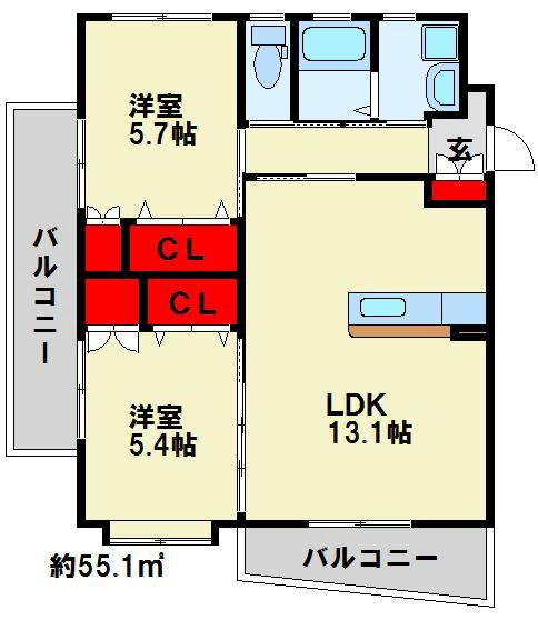 シグナス 407号室 間取り