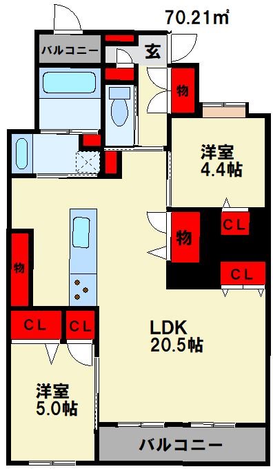 リヴィエール高須アヴェニュー 402号室 間取り