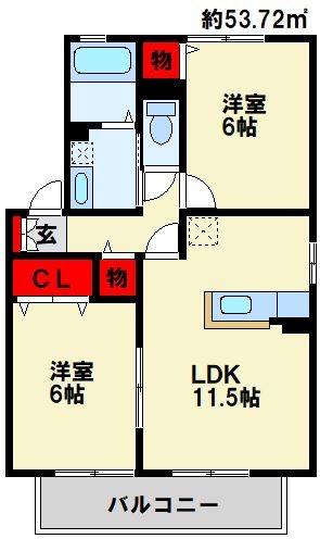 フィルコートM 202号室 間取り