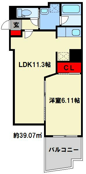 福岡県北九州市小倉北区木町２丁目2-4 間取り