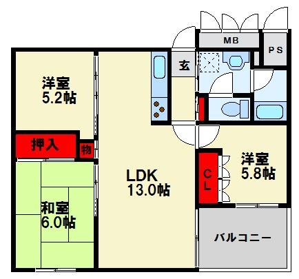 アメニス桜山寺Ｄ棟 間取り