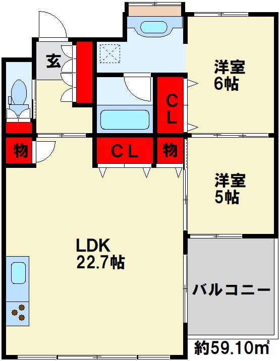 アクアサージュ大手町 502号室 間取り