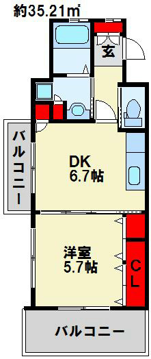 フェルト1113 1306号室 間取り