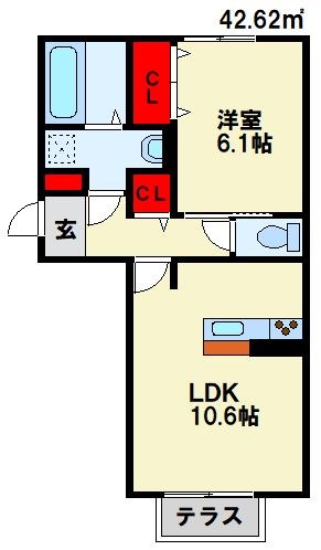 イオメール折尾 A棟 間取り図