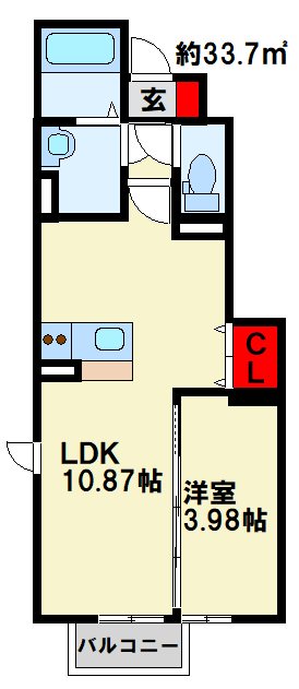 ジェントル篠崎 107号室 間取り