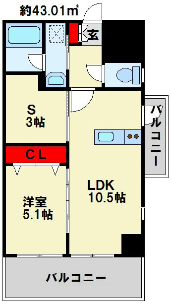 ザ.ヒルズ戸畑 608号室 間取り
