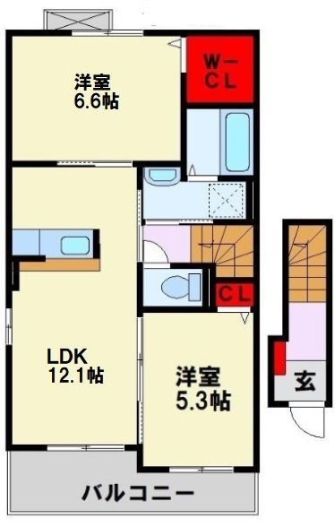 リーヴァ 眞 B棟 201号室 間取り