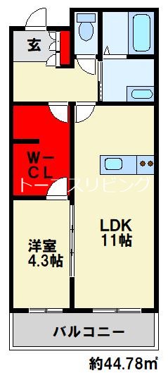 シャーメゾン優蒼の杜　壱番館 102号室 間取り