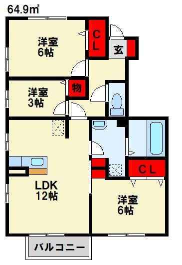 グランコーポラス八枝 105号室 間取り