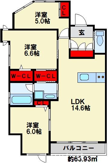 GraceHapisa西小倉レジデンス 間取り図