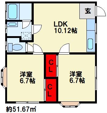 ベルピュールⅡ 間取り図