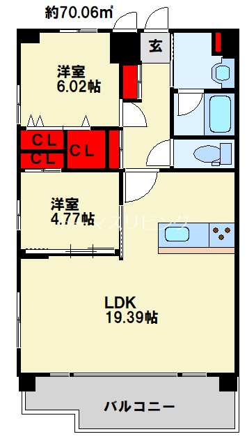 スマート到津  間取り