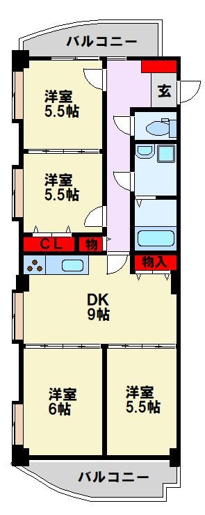 レリアンス 806号室 間取り