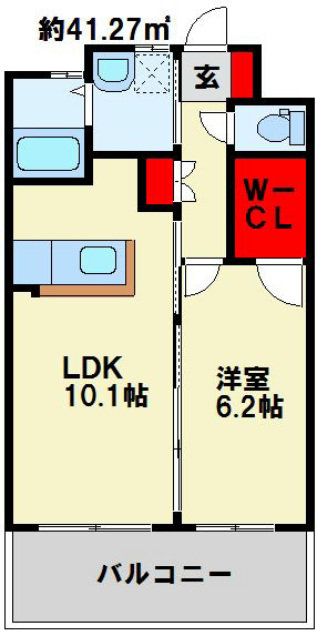 フェルト1113 505号室 間取り