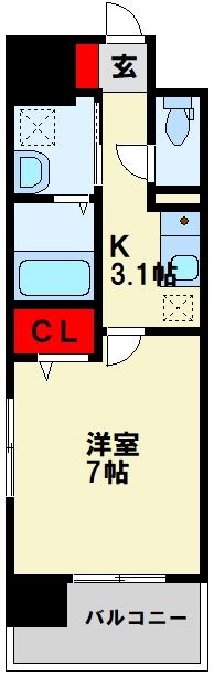 ユニゾンスクエア 1002号室 間取り