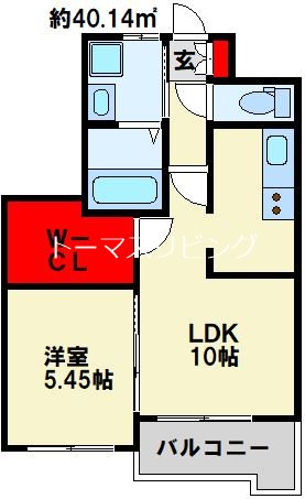 Studie 小倉離宮 303号室 間取り