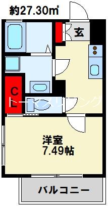 Studie 小倉離宮 310号室 間取り
