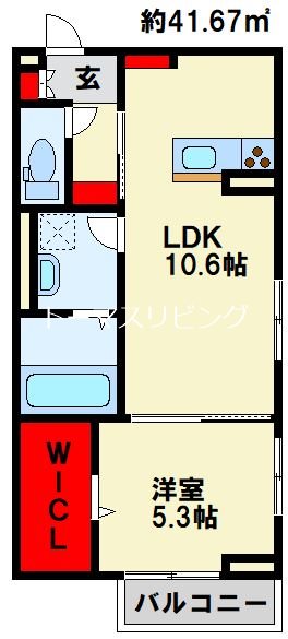 ルーブル下富野 101号室 間取り