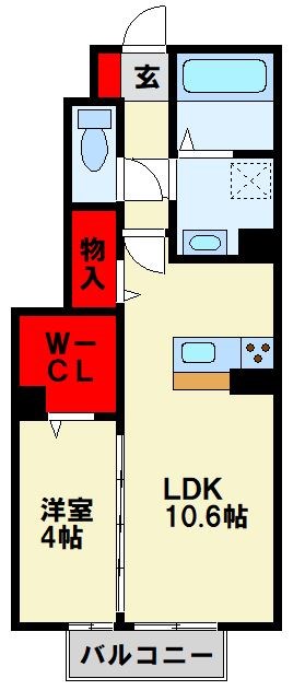 コスモ木屋瀬 A棟 110号室 間取り