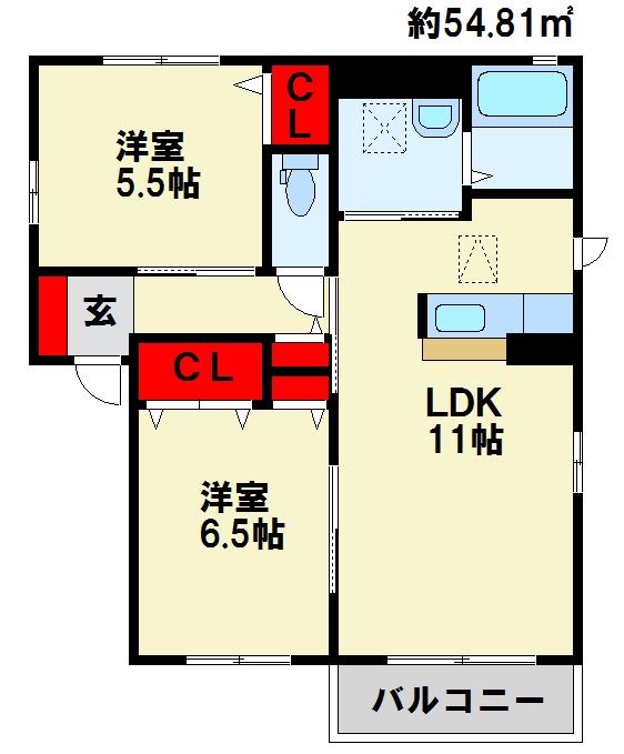 プレアデス A棟 202号室 間取り