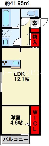ルーブル下富野 102号室 間取り