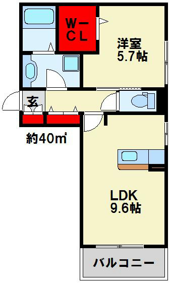楓 201号室 間取り